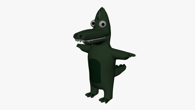 funny cartoon crocodile Modelo 3D .c4d .max .obj .3ds .fbx .stl .blend 