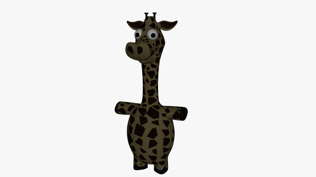 funny cartoon giraffe Model 3D .c4d .max .obj .3ds .fbx .stl .blend 