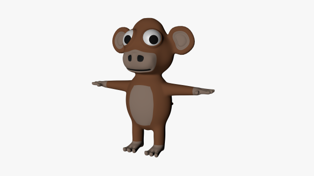 funny cartoon monkey 3D Модель .c4d .max .obj .3ds .fbx .stl .blend 
