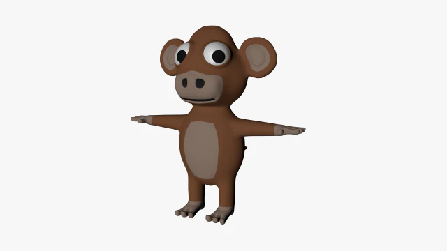funny cartoon monkey 3D Model .c4d .max .obj .3ds .fbx .stl .blend 