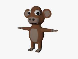 funny cartoon monkey 3D Model