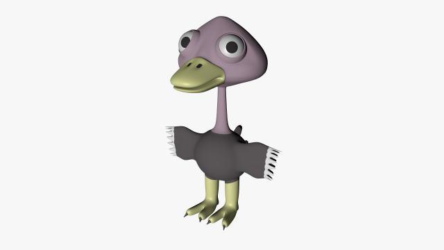 funny cartoon ostrich 3D Model .c4d .max .obj .3ds .fbx .stl .blend 