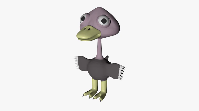 funny cartoon ostrich 3D Model .c4d .max .obj .3ds .fbx .stl .blend
