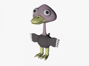 funny cartoon ostrich 3D-Modell