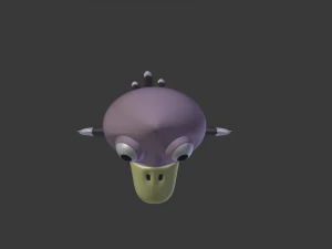 funny cartoon ostrich 3D Model