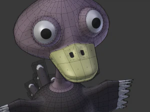 funny cartoon ostrich 3D Model