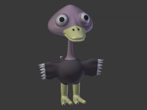 funny cartoon ostrich 3D Model