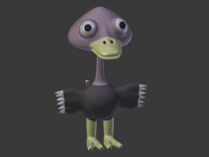 funny cartoon ostrich 3D Model