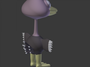 funny cartoon ostrich 3D Model