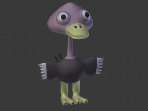 funny cartoon ostrich 3D Model
