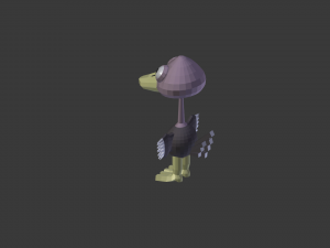 funny cartoon ostrich 3D Model