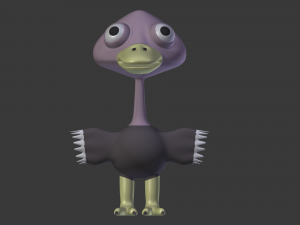 funny cartoon ostrich 3D Model