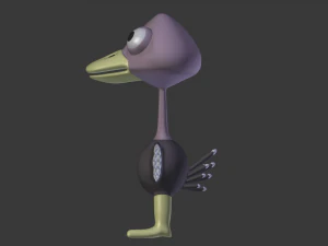 funny cartoon ostrich 3D Model