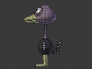 funny cartoon ostrich 3D Model