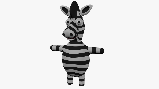 funny cartoon zebra 3D 模型 .c4d .max .obj .3ds .fbx .stl .blend 