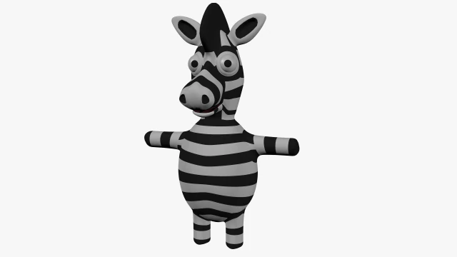 funny cartoon zebra 3D Model .c4d .max .obj .3ds .fbx .stl .blend
