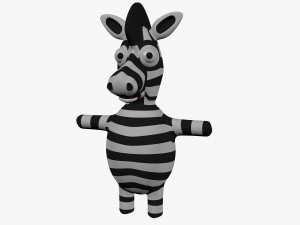 funny cartoon zebra 3D Модель