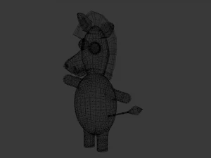 funny cartoon zebra 3D Model