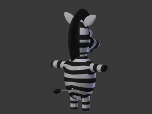 funny cartoon zebra 3D Model