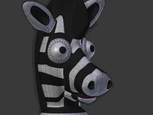 funny cartoon zebra 3D Model