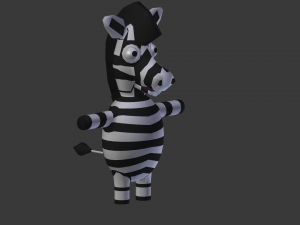 funny cartoon zebra 3D 模型