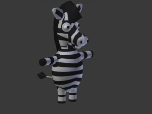 funny cartoon zebra 3D Model