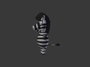 funny cartoon zebra 3D 模型