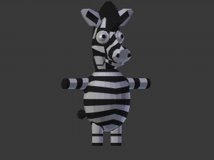 funny cartoon zebra 3D 模型