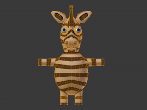 funny cartoon zebra 3D 模型