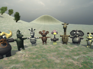 funny cartoon exotic animals collection 3Dモデル