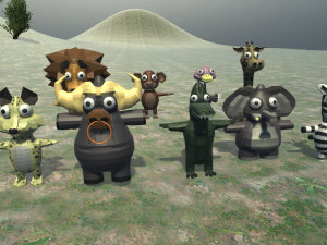 funny cartoon exotic animals collection 3Dモデル
