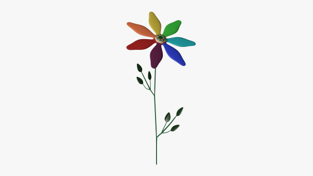 rainbow cartoon flower 3D-Modell .c4d .max .obj .3ds .fbx .stl .blend 