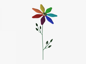 rainbow cartoon flower 3D Model