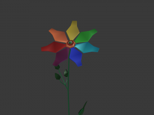 rainbow cartoon flower 3D-Modell