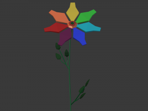 rainbow cartoon flower 3D-Modell
