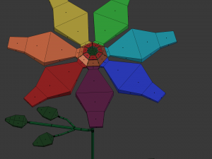 rainbow cartoon flower 3D-Modell