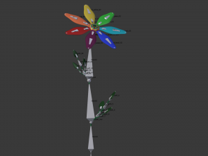 rainbow cartoon flower 3D-Modell