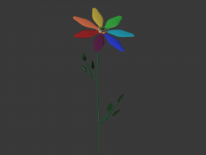 rainbow cartoon flower 3D-Modell
