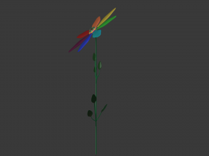rainbow cartoon flower 3D-Modell
