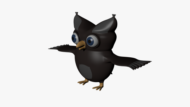 cartoon owl 3D Model .c4d .max .obj .3ds .fbx .stl .blend 