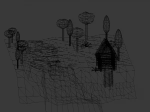 near the river lowpoly scene 3D Model
