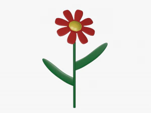 flor de dibujos animados Modelo 3D