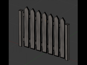 fence wooden Modello 3D