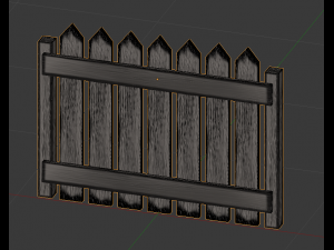 fence wooden Modello 3D