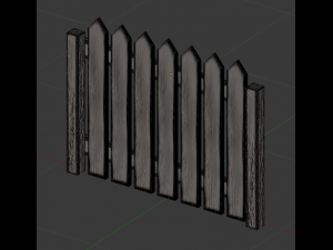 fence wooden Modello 3D