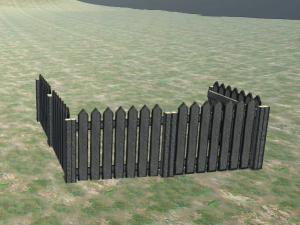 fence wooden Modello 3D