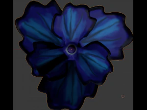 niebieski mak Model 3D