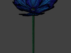 niebieski mak Model 3D