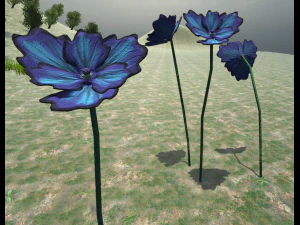 niebieski mak Model 3D