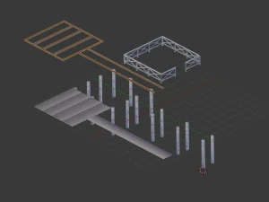 wooden pier 3D Model